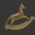 Wooden Building Blocks Rocking Horse with Red Reins Saddle and Handmade Design