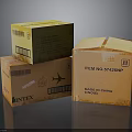 Yellow And Brown Cardboard Boxes With Intex Brand Barcode Item Number Made In China