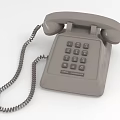 Vintage Gray Landline Phone With Coiled Cord And Number Keypad Design