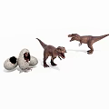 Realistic Dinosaur Models With Hatching Eggs And Baby Dinosaur Figure 3d model