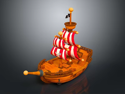 Modern Sailing Cartoon Sailing Anime Sailing 3d model