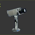 High Precision Computer 3D Scanner With Silver Gray Body And Hexagonal Base 3d model
