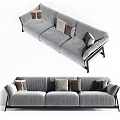 Modern Three-Seat Sofa Combination 3d model