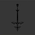 Black Dragon Sculpture With Long Body Spikes Wings And Fierce Design On White Background