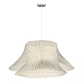 Modern White Pleated Pendant Light With Double Layer Lampshade For Interior 3d model