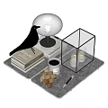 Modern Ornaments Combination Book Ornaments Table Lamp Cup 3d model