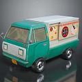 Green Vintage Ice Cream Truck Model With White Roof And Eis Cream Decals