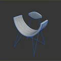 Elegant Modern White Single Chair With Curved Backrest And Metal Legs Design