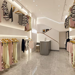Modern Clothing Store 3d model
