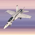 Military Fighter Jet with Camouflage Paint Twin Engines 44 Marked Wings Flying in Sky Background