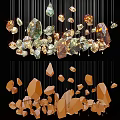 Modern Crystal Chandelier With Unique Geometric Pendants For Interior Decor