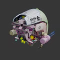 Mechanical Scout Head Model Series 3 Featuring Lenses Antennas And Mechanical Details