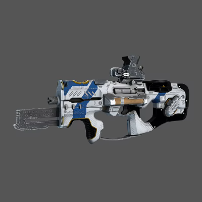 Futuristic Blue And White Weapon With Modern Design Ergonomic Grip Precision Barrel And Tactical Scope 3d model