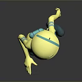 Futuristic Astronaut Character In Yellow Blue Suit With Helmet And Alien Creature In Space Setting