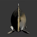 Realistic Silver Fish Side View With Shiny Scales On Dark Background