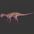3D Rendered Bipedal Dinosaur Model With Light Brown Spotted Skin In Walking Pose