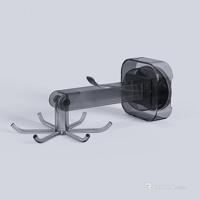 Modern Plastic Wall Hook With Multiple Hanging Arms For Home Use 3d model 