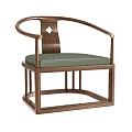 New Chinese Dining Chair Book Chair 3d model