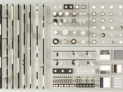 Various Styles Recessed Lights and Spotlights for Home Commercial Lighting Fixtures 3d model