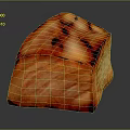 Juicy Orange Red Roasted Meat Chunk With Charred Surface And Tender Texture