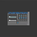 Starry Space Scenery View From Futuristic Cabin With Blue Lighting And Shelves