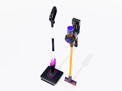 Modern Household Vacuum Cleaners With Upright And Handheld Designs For Home Cleaning 3d model