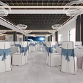 Spacious Commercial Kitchen Interior Design With Stainless Steel Countertops White Tile Walls And Cabinets
