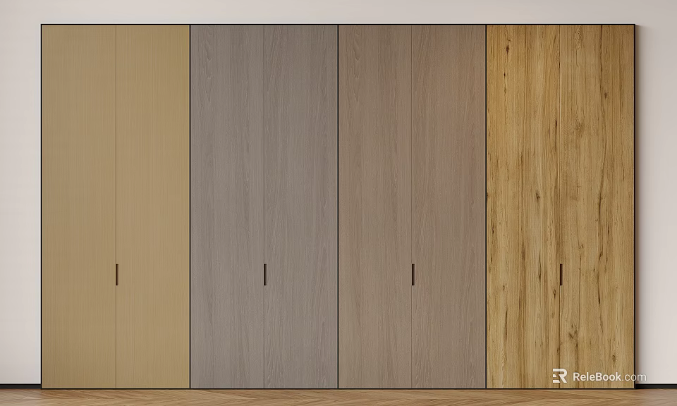 Various Wood Wall Panels With Different Colors For Interior Design Projects 3d model