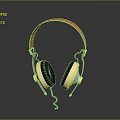 Stylish Wired Headphones With Red Headband Golden Ear Cups And Black Pads
