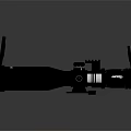 Black Telescope With Cylindrical Design And Reflective Surface On Gray Background