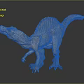 Detailed Gray Sail Backed Dinosaur Model in Standing Pose With Textured Skin