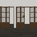 Modern Home Interior Folding Doors With Glass Panels And Wooden Frames