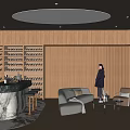 Wine Cellar Interior Design Featuring Many Wine Bottles On Wooden Racks And Bar Counter