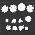 Snow Covered Bushes In Various Shapes And Sizes For Winter Landscape Design