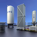Industrial Equipment Setup With LNG Storage Tank Vaporizer And Pipeline System