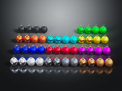 Colorful Christmas Decorative Balls With Shiny Finish In Multiple Colors For Holiday Decorations 3d model