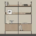 Silent Wind Bookshelf Wooden Bookshelf 3d model