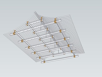 New Chinese Eaves Chandelier 3d model