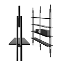 Modern Minimalist Design Shelving Unit With Black Metal Frame And Multiple Storage Shelves