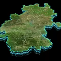 Highly Detailed 3D Map Visualization of Regional Topographic Terrain and Boundaries