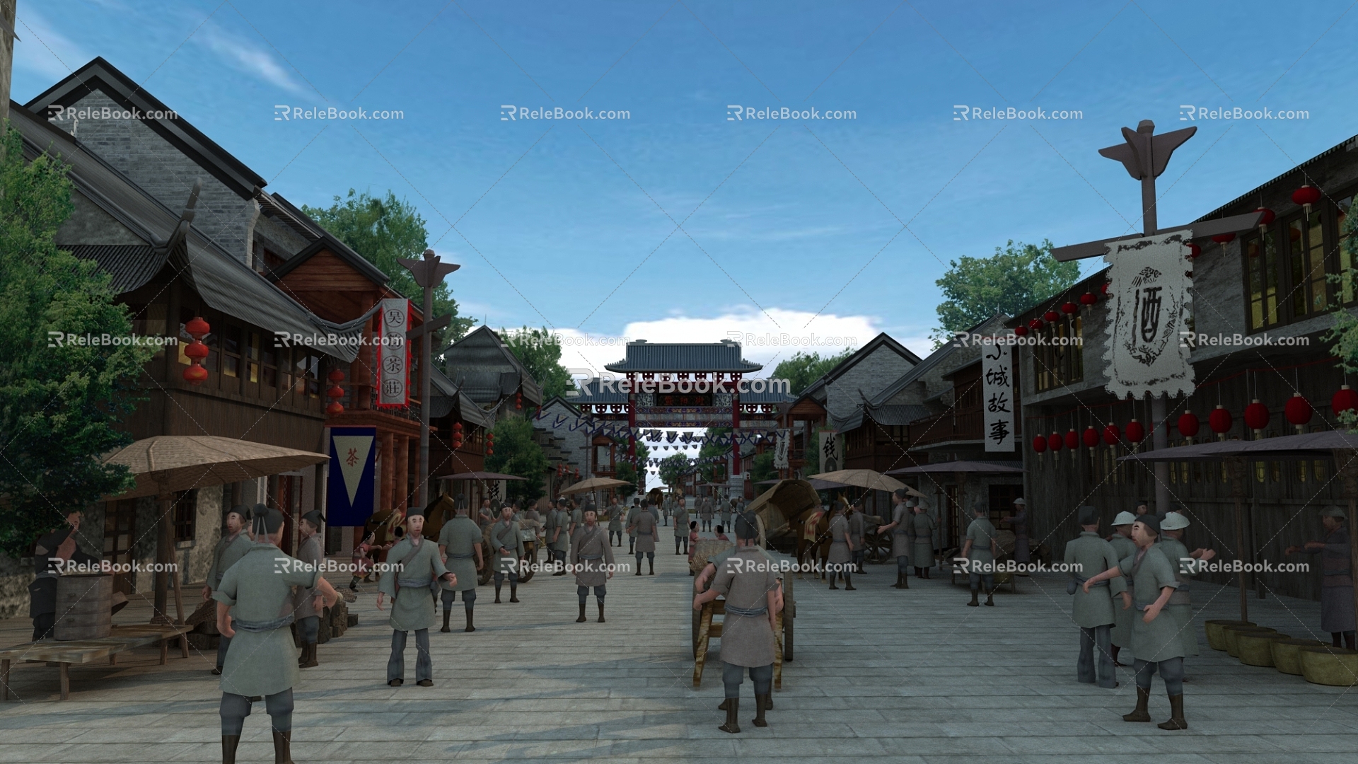 Chinese Commercial Street Street 3d model