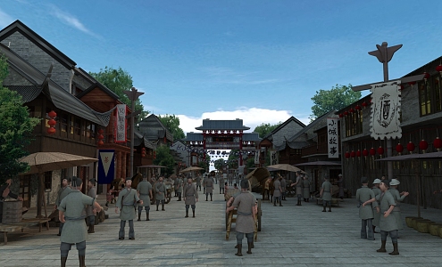 Chinese Commercial Street 3d model