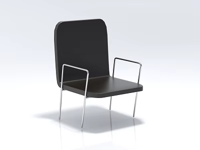 Sleek Modern Single Chair With Black Seat Backrest And Metal Armrests Legs Design 3d model