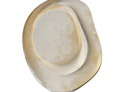 Modern Irregular Shaped Wall Lamp With Beige And Gold Textured Surface 3d model
