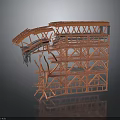 Industrial Metal Frame Construction Structure With Arched Design And Cross Supports