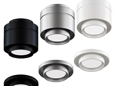 Modern Downlights And Spotlights With Black Silver White Colors And Contemporary Design 3d model