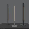 Modern Slim Floor Lamps With Tall Light Columns And Different Bases 3d model
