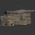Detailed Natural Rockery Scene Structure With Layered Stones And Green Moss