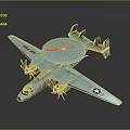 Light Blue AEW Aircraft Model With Top Radar Dome Propellers And Tail Fin Emblem