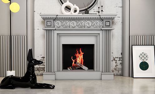 European Fireplace 3d model